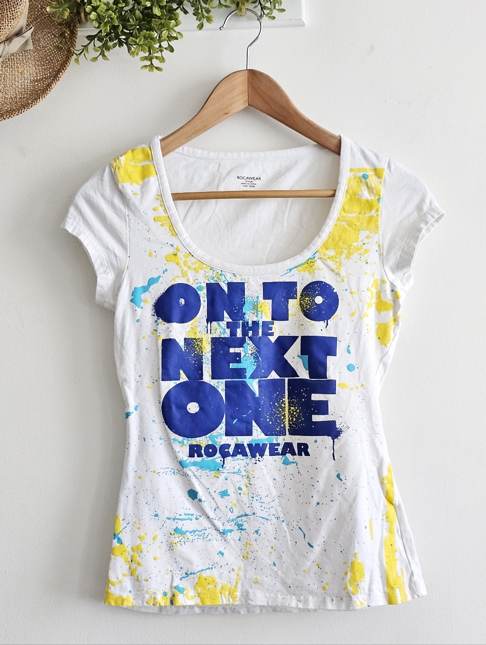 Rocawear Y2K Paint Splatter Graphic Tee Onto The Next One Medium